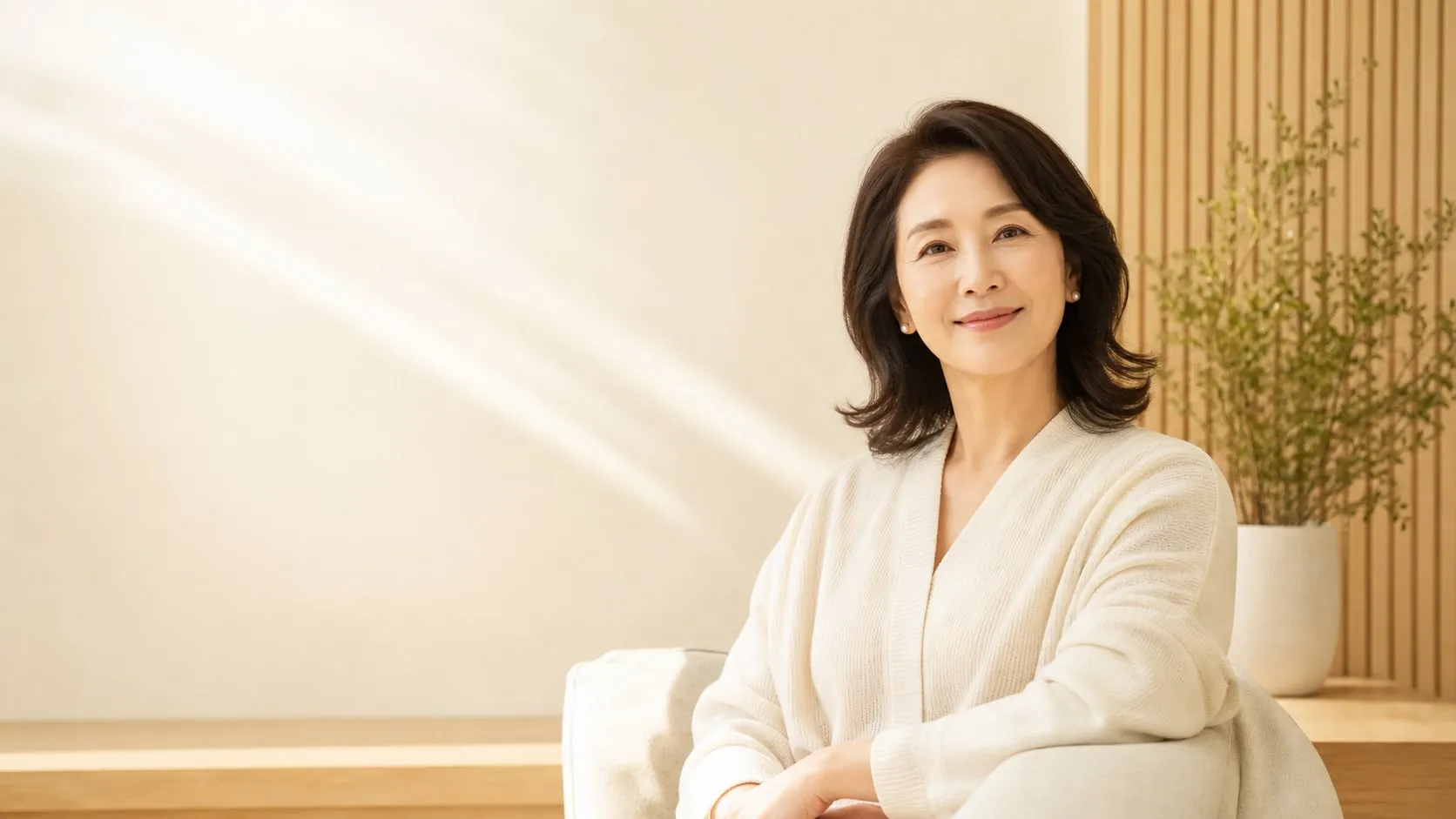 갱년기로 힘들어하는 중년 여성